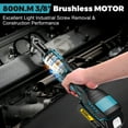 thumbnail image 2 of Gisam 21V Max 3/8'' Cordless Ratchet Wrench with Brushless Motor, 2 x 2.0Ah Battery & Charger, 8 Sockets,1/4 Adaptor, 3" Extension Bar, 2 of 10