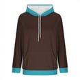 thumbnail image 5 of Ashirexll Womens Long Sleeve Tops, Womens Hoodies Pullover, Color Blocked Loose Long Sleeve Pocket Hoodie, 5 of 6