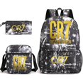 thumbnail image 1 of New CR7 Backpack Large Capacity School Bag Trendy Laptop Harajuku Casual Zipper Waterproof Students Mochila Escolar 3pcs Set, 1 of 2