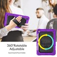 thumbnail image 2 of XYX For iPad 9th/8th/7th Generation 10.2 inch Case, 360 Rotating Shockproof Cover with Stand, Screen Protector, Shoulder Strap, Purple, 2 of 7