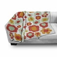 thumbnail image 2 of Groovy Soft Flannel Fleece Throw Blanket, Petals of Retro Colors Old Fashioned Style Revival Artwork, Cozy Plush for Indoor and Outdoor Use, 50" x 70", Mint Green Orange Red, by Ambesonne, 2 of 5