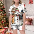 thumbnail image 2 of Gubotare Toddler Christmas Pajamas Girl Pajamas Set Girls Pjs Short Sleeve 2 Piece Sleepwear Button-Down Kids Nightwear Size 2t 3t (White,2-3 Years), 2 of 6