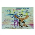 thumbnail image 2 of Outer Space Cutting Board, Alien and Dog with Giant Ears Vivid UFO Writing Grungy Brick Wall, Decorative Tempered Glass Cutting and Serving Board, Large Size, Multicolor, by Ambesonne, 2 of 5