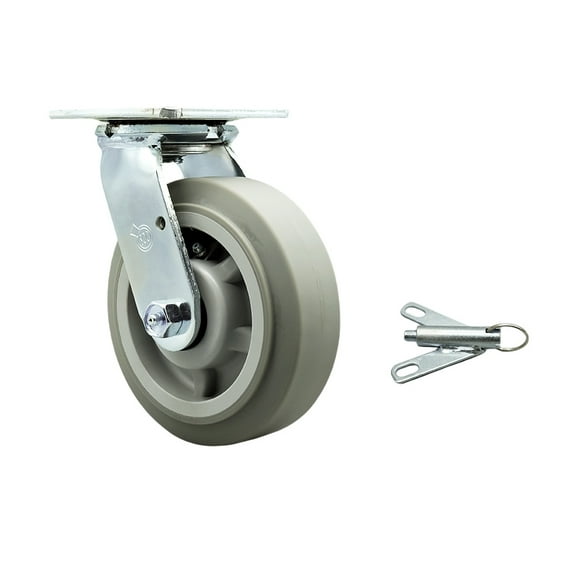 6 Inch SS Thermoplastic Rubber Swivel Caster with Ball Bearing and Swivel Lock