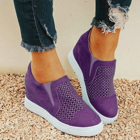 

Women s Ladies Wedges Shoes Suede Letter Pattern Casual Sneakers Ankle Boots