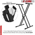 thumbnail image 3 of 5Core Keyboard Stand Double X Style Adjustable Piano Riser + Keyboard Piano Bench, 3 of 5