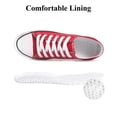 thumbnail image 3 of Women's Low‑Top Canvas Tennis Sneakers, Lace‑Up Casual Walking Flat Shoes, Red 7, 3 of 8