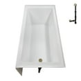 thumbnail image 6 of Streamline NAL-5380-PBR 66 in. x 32 in. Acrylic Right-Hand Drain Alcove Bathtub in Glossy White With External Drain in Polished Brass, 6 of 10
