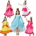 thumbnail image 6 of Princess Peach Costume for Girls Kids Cosplay Halloween Party Dress Up, 6 of 7
