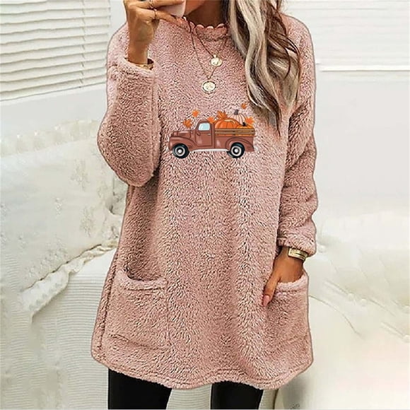 DondPO Essentials Hoodie Hoodies for Women Women Casual Double Fuzzy Sweatshirt Faux Car Graphic Fleece Zip Pullover Sweaters Sweatshirts Coat Outwear Graphic Hoodies Sweatshirt for Women Pink XXL