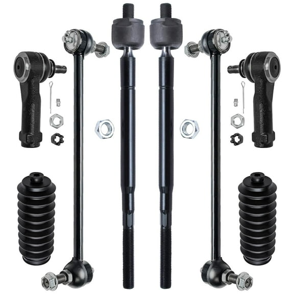 Detroit Axle - 8pc Front Suspension Kit for 1999-2001 Honda Odyssey 4 Inner & Outer Tie Rod End Links 2 Stabilizer Sway Bar Links 2 Boots 2000 Replacement