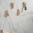 thumbnail image 6 of Solid Wood Triangle Wall Hook with Brass Peg, Screw-Mounted Nordic Style Hanger for Entryway, Bathroom or Kitchen – Set of 4, 6 of 6