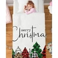thumbnail image 4 of Merry Christmas Throw Blankets, Buffalo Plaid Xmas Tree Winter Forest Farmhouse Soft Fleece Blanket Decorative for Home Sofa Couch Chair Living Bedroom,30x40 Inches, Red Green, 4 of 6