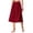 Wine, variant on Arlun Women's High Waisted Button Front Midi Skirts Summer Solid Color Loose Fit Below Knee Flowy A-Line Skirt with Pockets 2026 Simple and Stylish Beach Casual Skirts XL