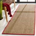 thumbnail image 3 of SAFAVIEH Natural Fiber Maisy Solid Runner Rug, Natural/Burgundy Red, 2'6" x 8', 3 of 11