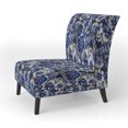 thumbnail image 3 of Designart « Neo-Gothic Allure In Cobalt Blue I » Fauteuil d'Appoint Rembourré à Motif Floral Bleu - Fauteuil de Style Cottage pour Salon, 3 of 7