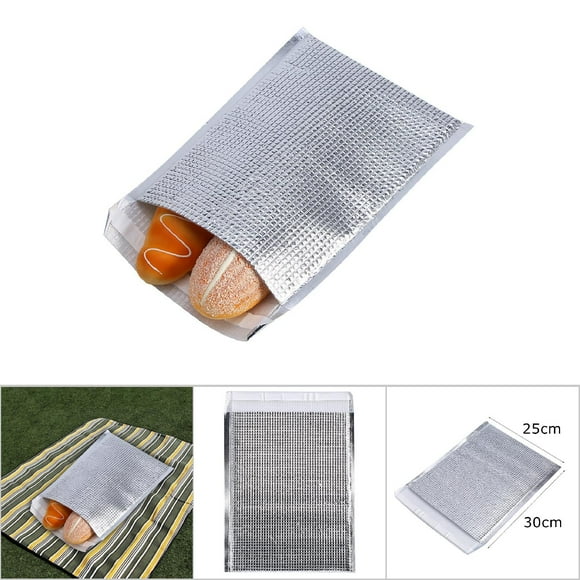 Insulated Bags, Reusable Aluminum Foil Insulated Safe Food Storage Bag Padded Envelopes Camping Picnic Hot & Cold Pouch 10pcs/set