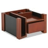 Rolodex Wood and Faux Leather Desk Director, Mahogany and Black (81767)