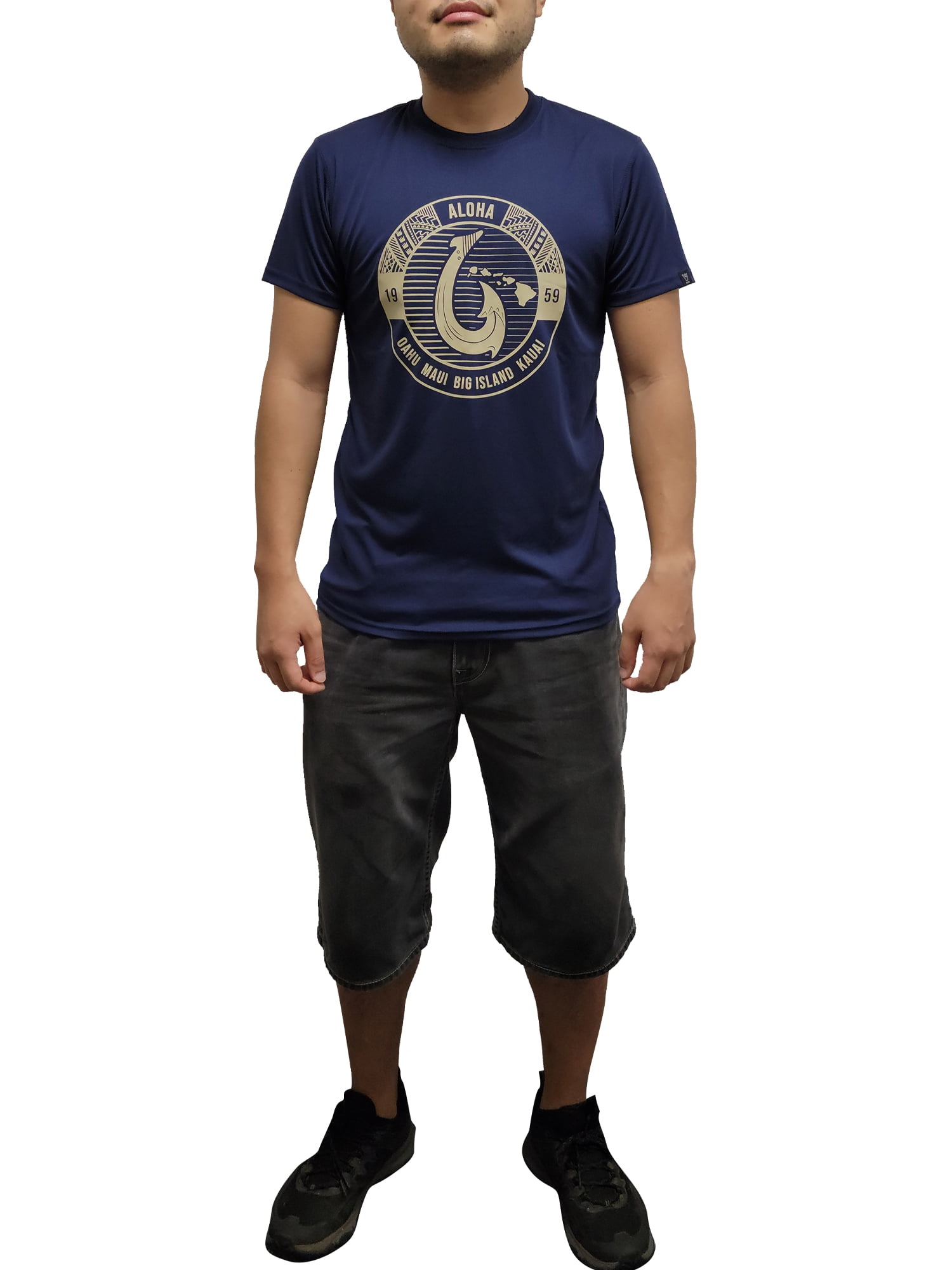 Island Crew Hawaii Cool Short Sleeve Shirt Fish Hook