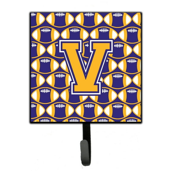 Letter V Football Purple and Gold Leash or Key Holder
