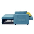 thumbnail image 5 of Convertible Sofa Bed with Pull Out Bed - 54" Tufted Velvet Loveseat Sleeper Sofa, Light Blue, 5 of 6