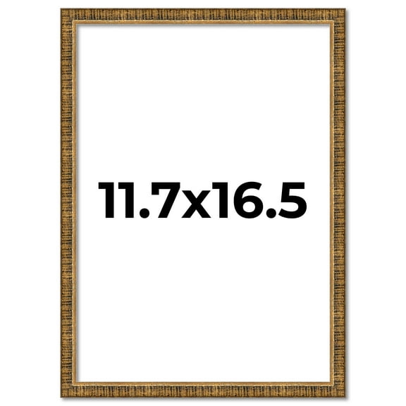 11.7x16.5 Frame Gold Picture A3 Frame - Complete Modern Photo Frame Includes UV Acrylic Shatter