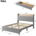 thumbnail image 1 of EDTara Bed Frame with Storage Headboard, Upholstered Platform Beds with Drawers, Charging Station, Noise-Free, No Box Spring Needed, Easy Assembly, 1 of 6