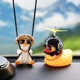 thumbnail image 1 of 2 Adornos Colgantes para Coche de Pato oscilante Adorno de Coche de Pato de Goma con Casco de hélice Colgante para Espejo retrovisor de Coche de Pato Amarillo (Estilo Fresco) brillar Electrónica, 1 of 5