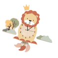 1pc Cartoon Lion Design Clock Creative Ecofriendly Pvc Clock Wall