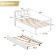 thumbnail image 5 of BTMWAY Twin Bed with Trundle, New Upgraded Wood Platform Bed Frame with Headboard and Footboard, Strong Slats Support, Twin Size Trundle Bed for Kids Boys Girls Teens, No Box Spring Needed, White, 5 of 7