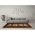 thumbnail image 3 of Ahgly Company Indoor Round Oriental Orange Industrial Area Rugs, 5' Round, 3 of 4