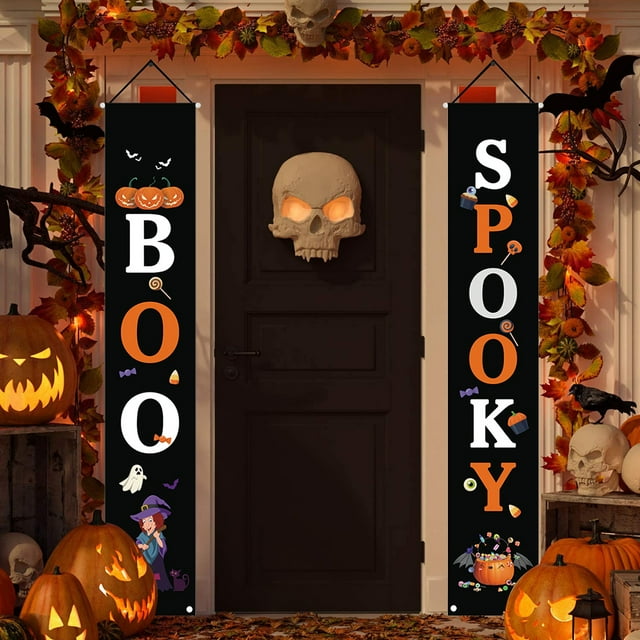 1 Pair Halloween Porch Sign Creative Hanging Porch Banner Festival Hanging Sign