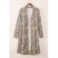 thumbnail image 4 of ABPHQTO Cárdigan largo de mujer con estampado de leopardo, 4 of 5