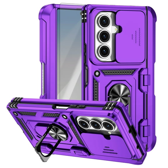 Elehold for Samsung Galaxy Z Fold 7 Case with Hinge Protection Screen Protector S Pen Holder, Heavy Duty Hybrid Shockproof Rugged Protective Cover for Samsung Z Fold 7,Purple