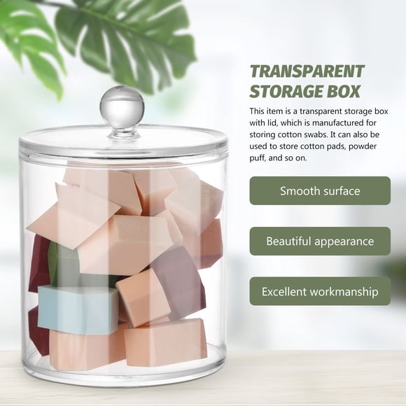 EXHUMKY 3Ud Apothecary Plástico Transparente Con Para Organizar Y Hisopos En Casa
