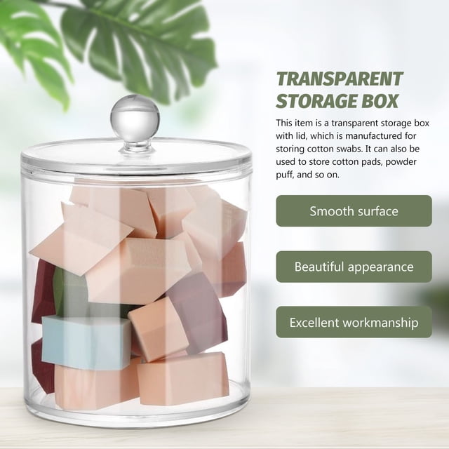 EXHUMKY 3Ud Apothecary Plástico Transparente Con Para Organizar Y Hisopos En Casa