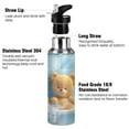 thumbnail image 3 of Cartoon Bear in Bathtub Sports Bottle with Straw Stainless Steel Water Jug Portable Thermal Cup Leak-proof 600ML, 3 of 9