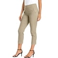 thumbnail image 5 of ClodeEU Women's High Waist Straight Leg Cropped Pants,Casual Office Capri Trousers with Pockets Beige,Women's Plus L, 5 of 8