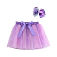 thumbnail image 2 of uublik Skirts for Girls Purple with Shorts Layered Tutu Skirt Dance Dress Ruffle Tiered School Size 3T-8, 2 of 5