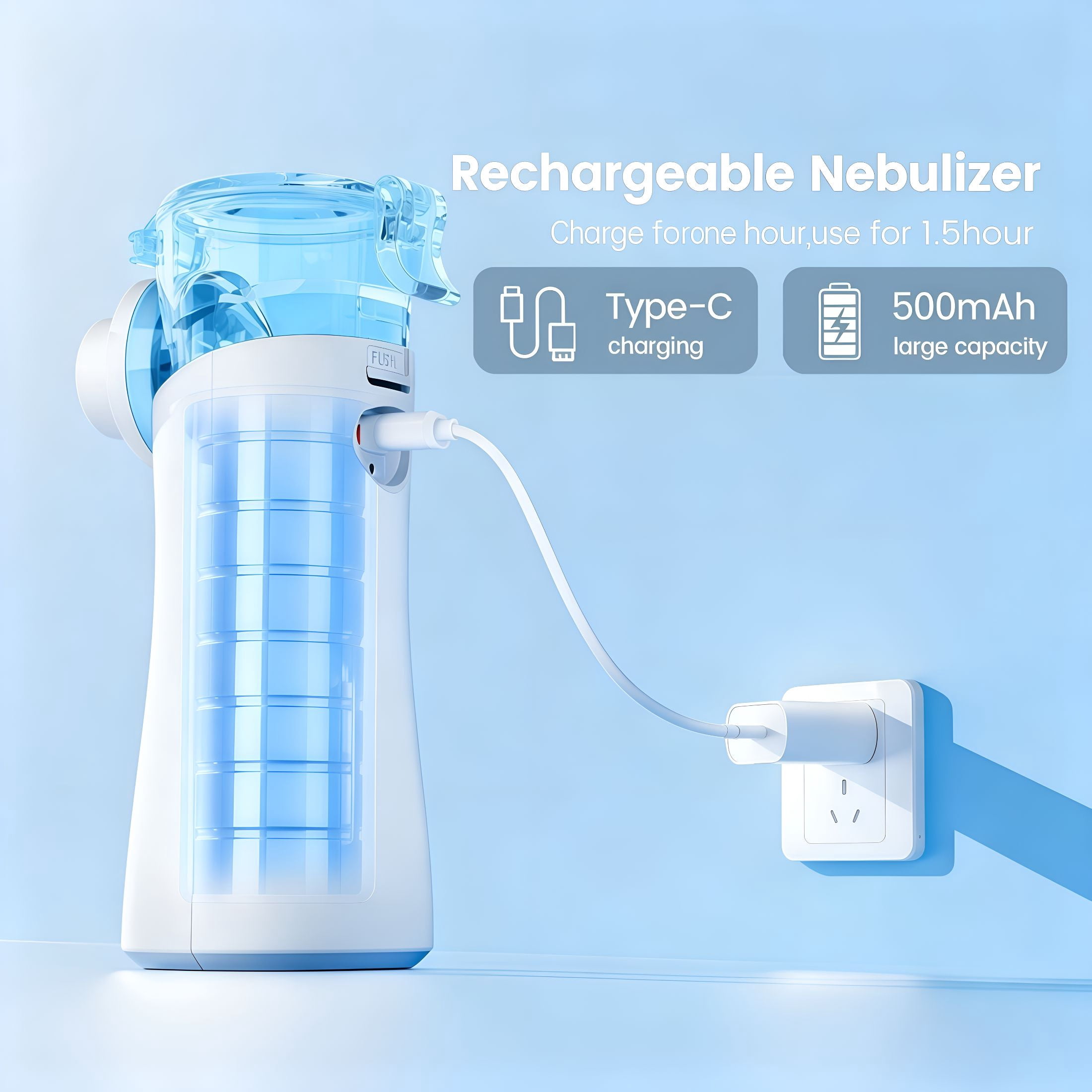 HIBIBUD Portable Handheld Personal Breathing Humidifier with Led Screen for Home&Travel