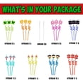 thumbnail image 2 of MWXG - 24 pajitas reutilizables para fiestas de cumpleaños, 8 diseños temáticos de píxeles con 2 cepillos de limpieza, 2 of 3