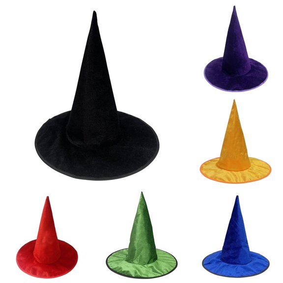 HNMKIU Baseball Caps Halloween Witch Hat Pointed Gothic Glitter Party Venue Decorative Headwear