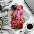 thumbnail image 6 of Pink Floral Artistic Phone Case, Elegant Botanical Flower Pattern iPhone Cover, Unique Protective Case for iPhone 17 16 15 14 13 12 11 Plus Pro Max Mini, 6 of 6