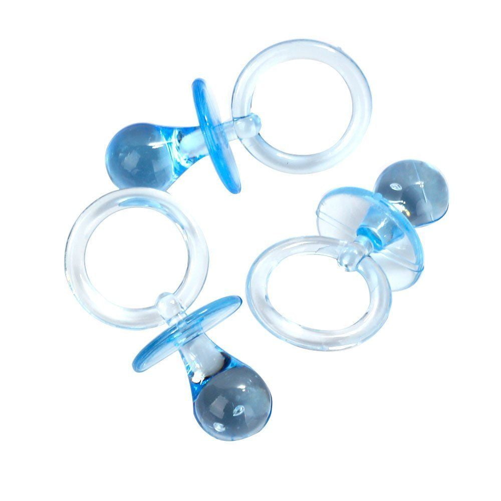 21/2" Clear Blue Acrylic Baby Pacifier Shower Favor 36pcs.