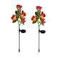 thumbnail image 2 of Lámpara Solar De Plástico Con Forma De Rosa Simulada 2 luces solares de rosas rojas de plástico para decoración de jardín, impermeables, para exteriores y caminos. Rkxzt, 2 of 9