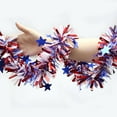 thumbnail image 4 of 4th of July Patriotic Tinsel Garland Decoration Red White Blue Metallic Chunky Glitter Tinsel for Independence Day Memorial Day Celebration Holiday Decorations, 4 of 8