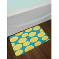 thumbnail image 2 of Lemons Bath Mat, Citrus Slices Simplistic Summer Theme Tasty Refreshing Pattern, Plush Bathroom Decor Mat with Non Slip Backing, 29.5" X 17.5", Sea Blue Earth Yellow, by Ambesonne, 2 of 2