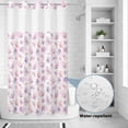 thumbnail image 2 of No Hook Shower Curtain, Pink Purple Butterfly Shower Curtains for Bathroom with See Through Top Window, Spring Watercolor Butterfly Waterproof & Washable Bath Curtain Small Stall 36"x78", 2 of 9