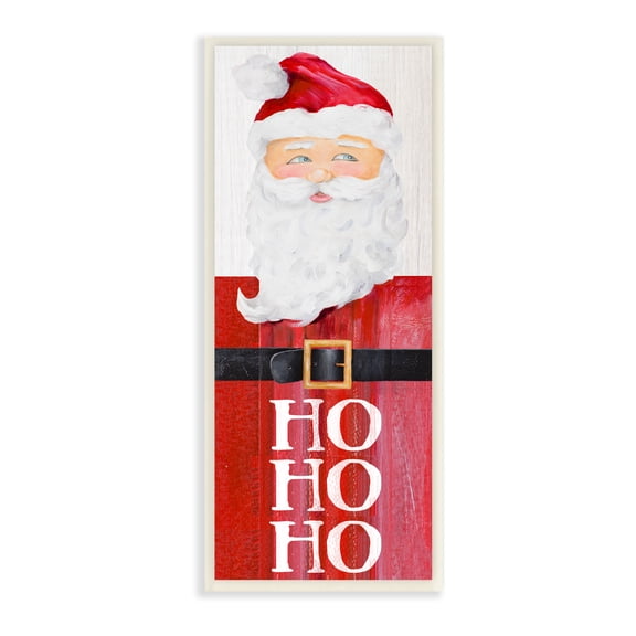 Stupell Industries Santa Clause Rustic Red Suit Charming Christmas Holiday Painting Unframed Art Print Wall Art, 7 x 17