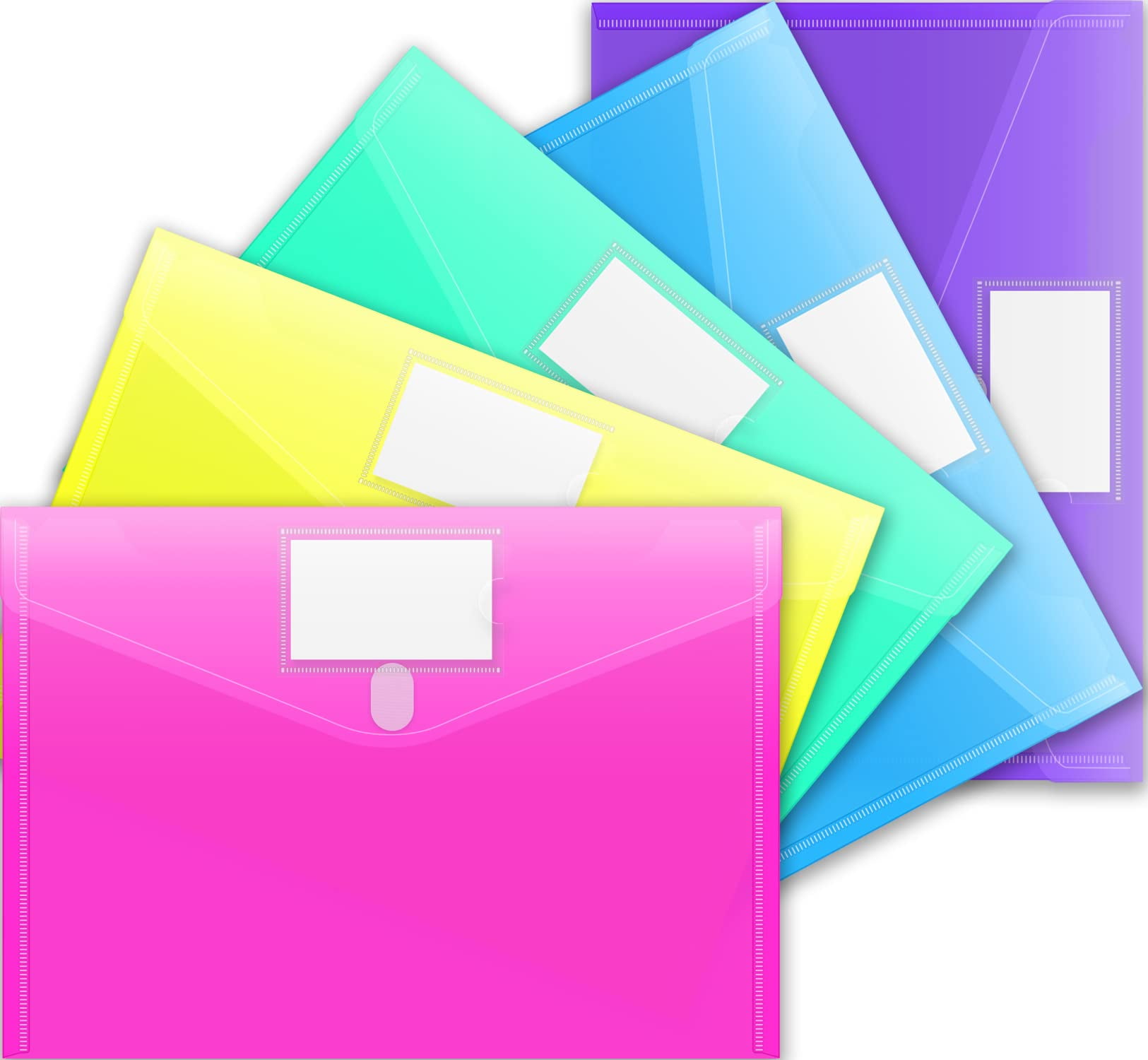 5 Pack Plastic Envelopes Poly Envelopes Clear Document Folders Plastic 